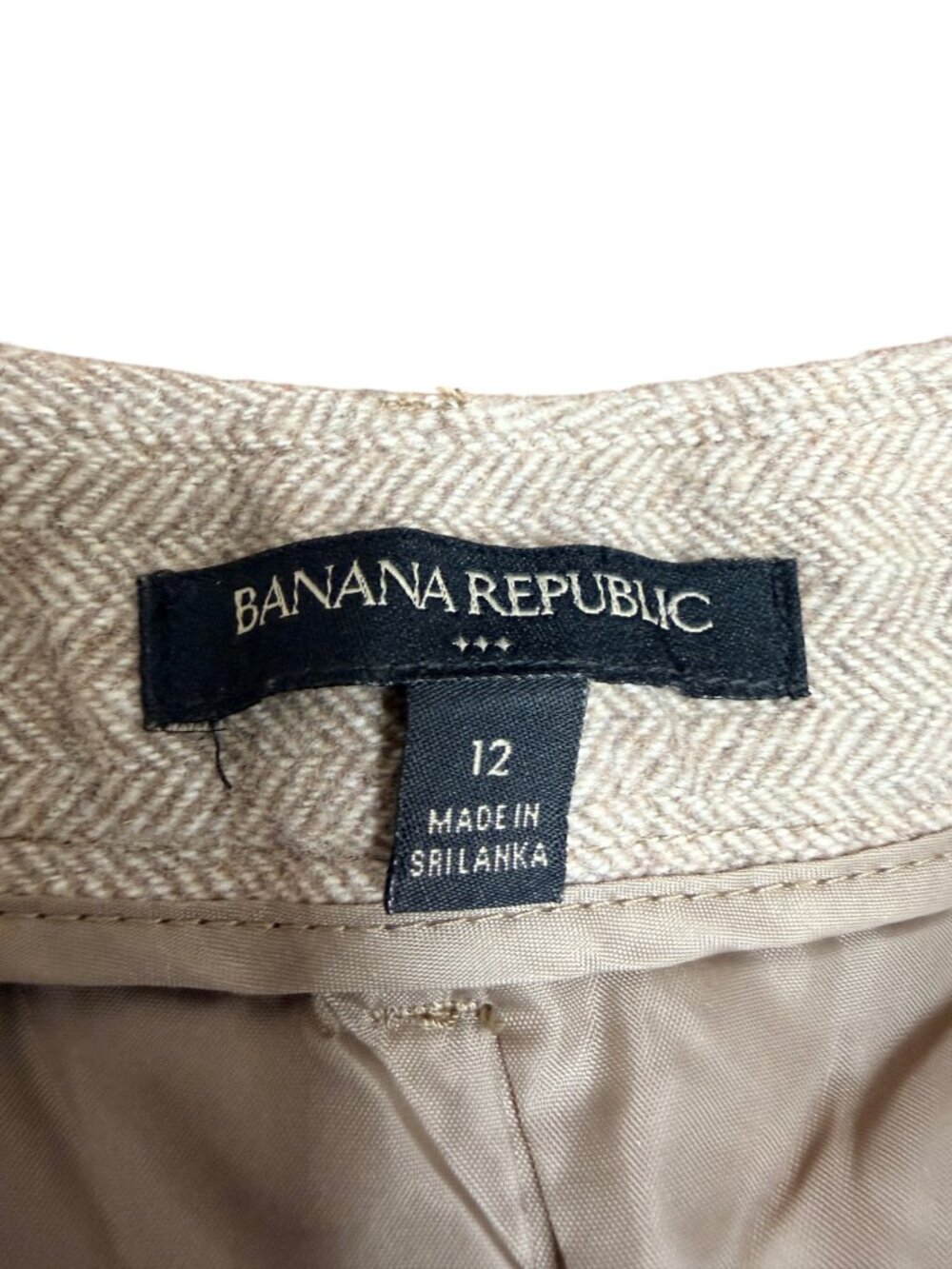 BANANA REPUBLIC Women's EUC Wide Leg Lined Herringbone Wool Culotte | Size 12 - Picture 5 of 9